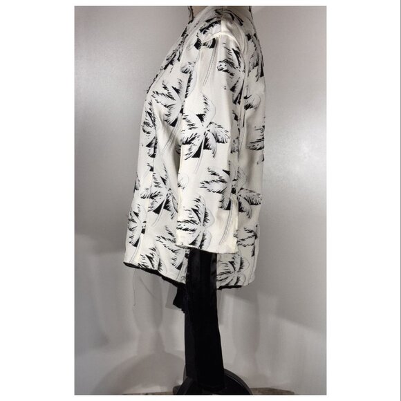 Marni Tropical Blazer with frayed sleeves, White/Black, Women's Size 38, US 2 - Picture 4 of 7